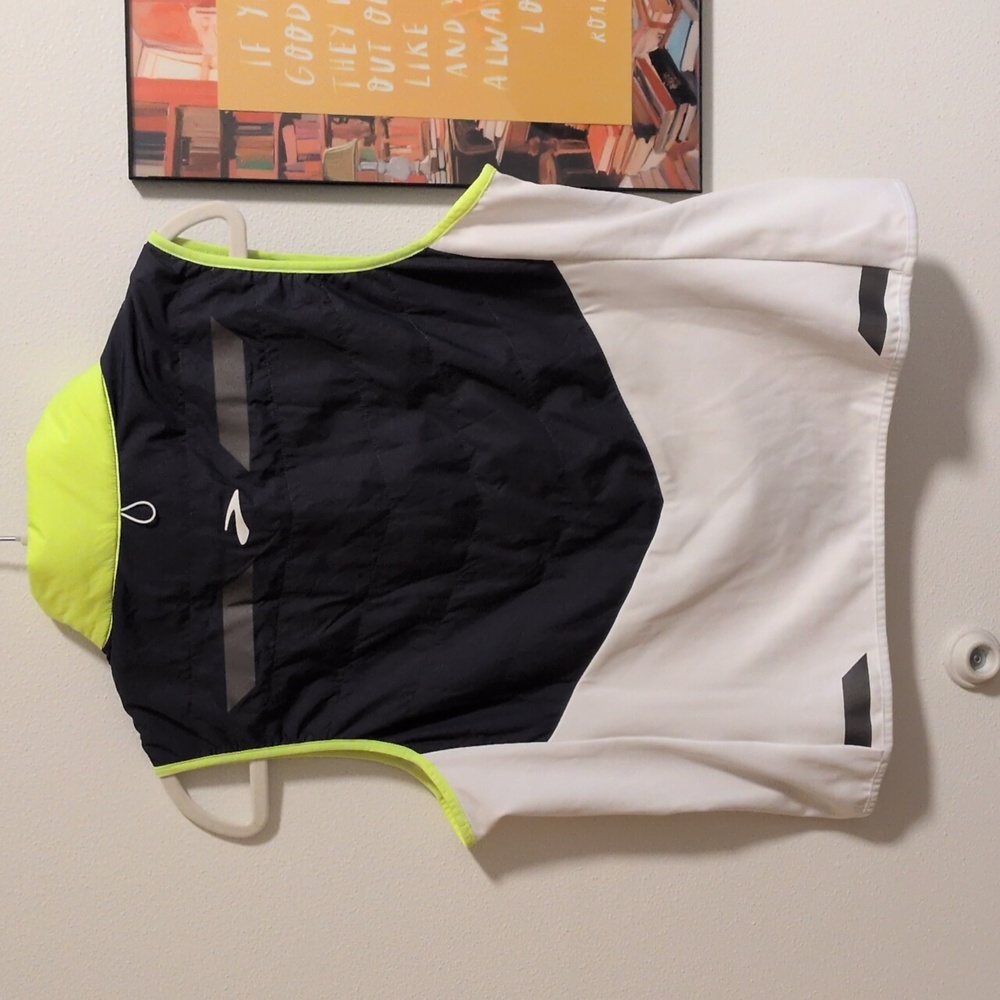 Brooks Running Womens Running Vest Size L White And Gray And Neon Yellow - Picture 2 of 7